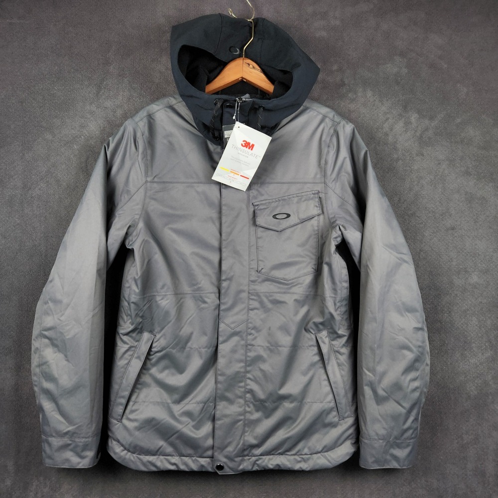 Oakley Division 10K BZI Jacket Mens Small Forged Iron Gray 3M‎ Thinsulate NEW